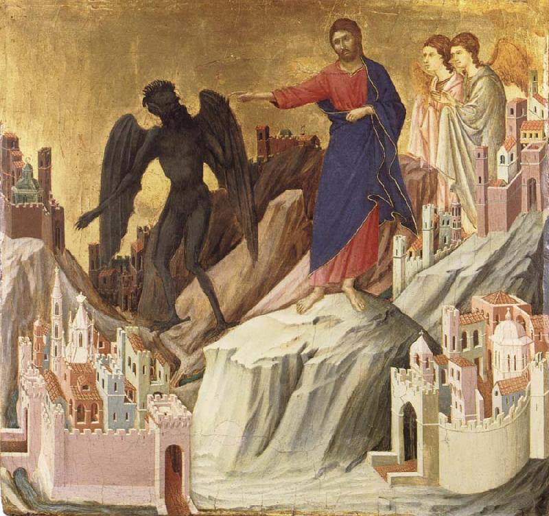 Duccio di Buoninsegna The Temptation of Christ on the Mountain oil painting image